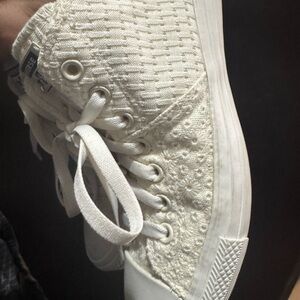 Classic White Textured High-Top Sneakers